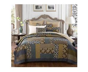 French Country Bed Quilt COUNTRY BLUE KING SINGLE