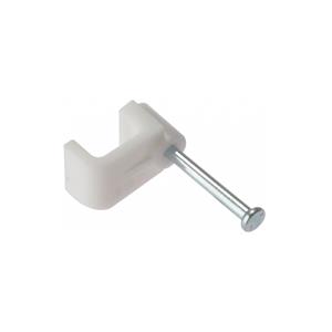 HPM 5mm White Flat Cable Clips - 200 Pack