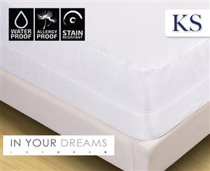 In Your Dreams KSB Encased Mattress Protector - White