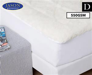 Jason Reversible 550GSM Australian Wool Fitted Double Bed Underlay