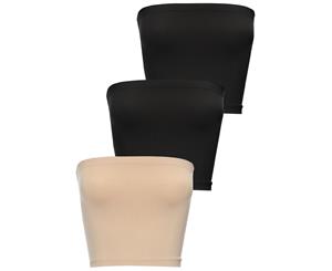 Mini Strapless Tube Top/Skirt - 3 Pack - 2 Black 1 Nude