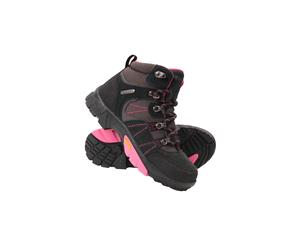 Mountain Warehouse Boys Edinburgh Vibram Youth Boots w/ Suede/Textile Upper - Pink