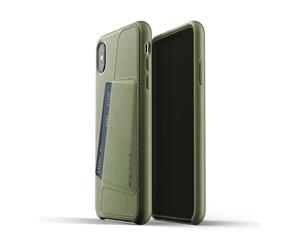 Mujjo Full Leather Wallet Case w/ Full-Grain Leather For iPhone XS Max - OLIVE