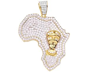 Premium Bling 925 Sterling Silver Africa Pendant gold - Gold