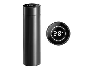 SOGA 500ML Stainless Steel Smart LCD Thermometer Display Bottle Vacuum Flask Thermos Black