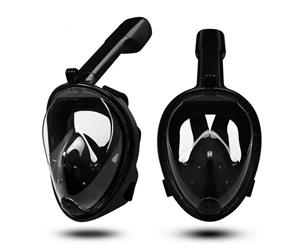 Small / Medium Anti Fog Full Face Snorkel Mask Swimming Dive Scuba Goggles with GoPro Mount ~ Black