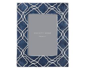 Society Home Osman 5 x 7" Photo Frame 21 x 26cm Navy Blue & White