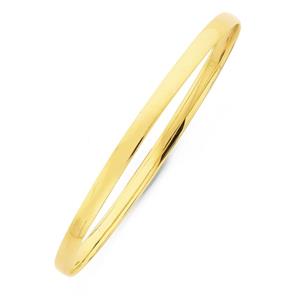 Solid 9ct Gold 4mm Wide Oval Bangle