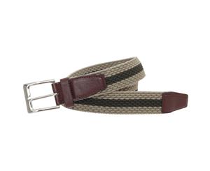 Stretchy Belts Mens Plain Weave Belt (Beige/Khaki) - BL176