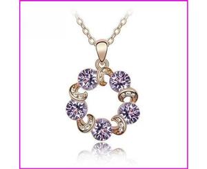 Swarovski Crystal Elements Necklace - Happiness Sky Wheel- 14k Gold Plate - Valentine's Day Gift Idea - Violet