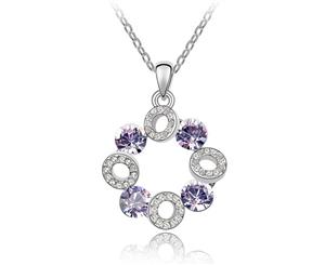 Swarovski Crystal Elements Necklace - Happiness Sky Wheel- 18k White Gold Plate - Valentine's Day Gift Idea - Violet