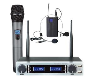 Uhf Microphone Dual Channel Mic + Headset Usb Rechargeable Tc-Hl502U