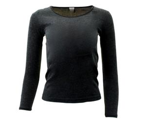 Women's Merino Wool Blend Long Sleeve Thermal Top Underwear S-2XL - Women's Top - Black