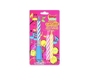 1 x Fun Tops Party Musical Happy Birthday Candle Holder with Three Wax Candles