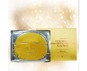 24k Gold Collagen Facial Mask with Crystal Collagen - 99.99% Nano Gold - Gift Pack 5 Masks - FEBRUARY Special Offer
