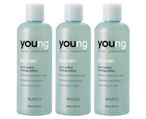 3 x Natio Young Freshen Oil Control Toning Lotion 200mL