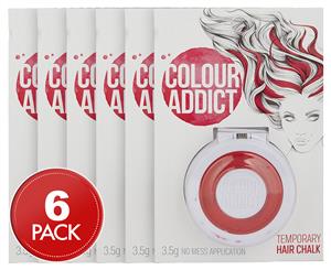 6 x Colour Addict Temporary Hair Chalk Disc 3.5g - Red