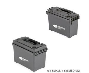 6 x Medium & 6 x Small Dry Case Weatherproof Box / Dry Box