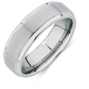 7mm Men's Ring in White Tungsten