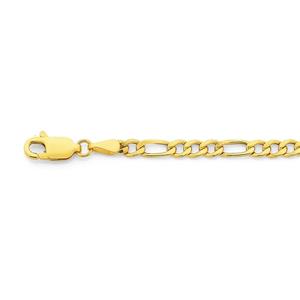 9ct Gold 19cm 3+1 Figaro Bracelet