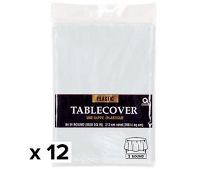 Amscan Round Plastic Tablecover (Pack Of 12) (Silver) - SG13698