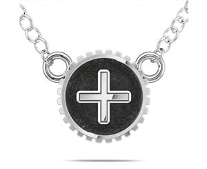 BIXLER Symbol '+' Fashion Pendant Necklace For Women In Sterling Silver - Sterling Silver