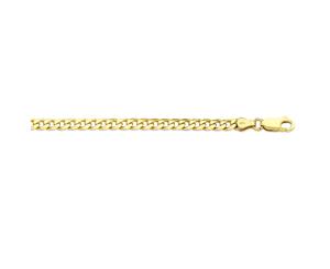 Bevilles 9ct Yellow Gold Solid Concave Curb Necklace 60cm