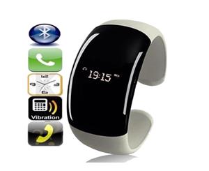 Black Bluetooth Smart Bracelet Mobile Phone Watch OLED Caller Id