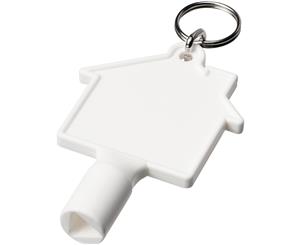 Bullet Maximilian House-Shaped Meterbox Key With Keychain (White) - PF2320