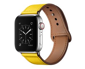 Catzon Watch Band Genuine Leather Loop 38/42mm Watchband For iWatch 40/44mm For Apple Watch 4/3/2/1  Yellow