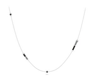 Chicago White Sox Black Onyx Chain Necklace For Women In Sterling Silver Design by BIXLER - Sterling Silver
