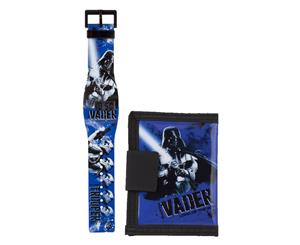 Children's Star Wars Darth Vader and Trooper LCD Watch and Wallet Set