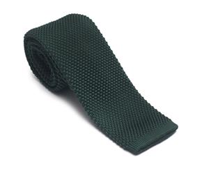 Decked-Up Men's Knitted Tie - Green Solid