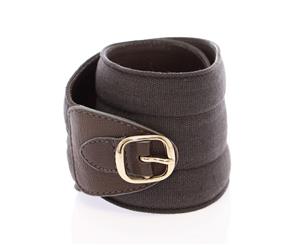 Dolce & Gabbana Brown Leather Linnen Logo Belt