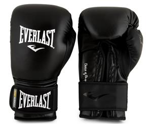 Everlast Powerlock 12oz Training Gloves - Black/Black
