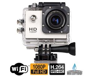 Full Hd 1080P Sports Dv Camera 30M Waterproof + Wifi 1.5" Lcd Mount Silver