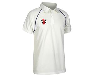 Gray-Nicolls Mens Matrix Short Sleeve Cricket Shirt (Ivory/ Navy) - RW4182
