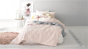 Hearts Pink Quilt Cover Set - Single