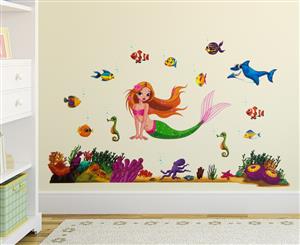 Mermaid & Fish Kids' Wall Decal