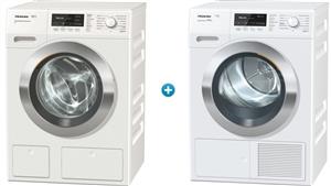 Miele 9kg Heat Pump Dryer + Miele 8kg SoftSteam Front Load Washing Machine Combo