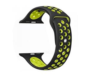NewBee Sports Silicone Bracelet Strap Band For Apple Watch iWatch 42mm Black/Yellow