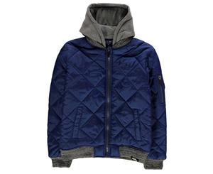 No Fear Boys Bomber Jacket Coat Top - Blue Zip Everyday Full Zip Regular Fit