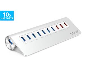 Orico Aluminum 7-Port USB 3.0 Hub with 3 Charging Ports - White
