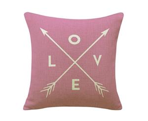 Pink Love on Cotton&linen Cushion Cover