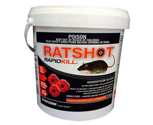 Ratshot Rapidkill Rat Mouse Rodent Poison Bait Blocks Brodifacoum One Feed 2Kg