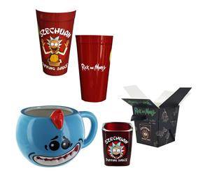 Rick and Morty Drinkware Bundle Meeseeks Mug Szechuan Shot Glass & Cup