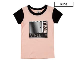 Russell Athletic Girls' Block Part T-Shirt - Tropical Peach