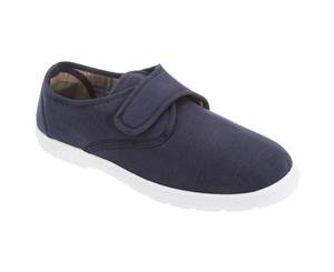 Scimitar Mens Touch Fastening Casual Textile Shoes (Navy Blue Denim) - DF610