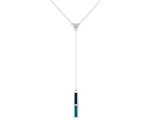 Seattle Mariners Diamond Y-Shaped Necklace For Women In Sterling Silver Design by BIXLER - Sterling Silver