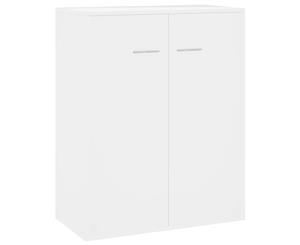 Sideboard High Gloss White 60x30x75cm Chipboard Side Cabinet Organiser